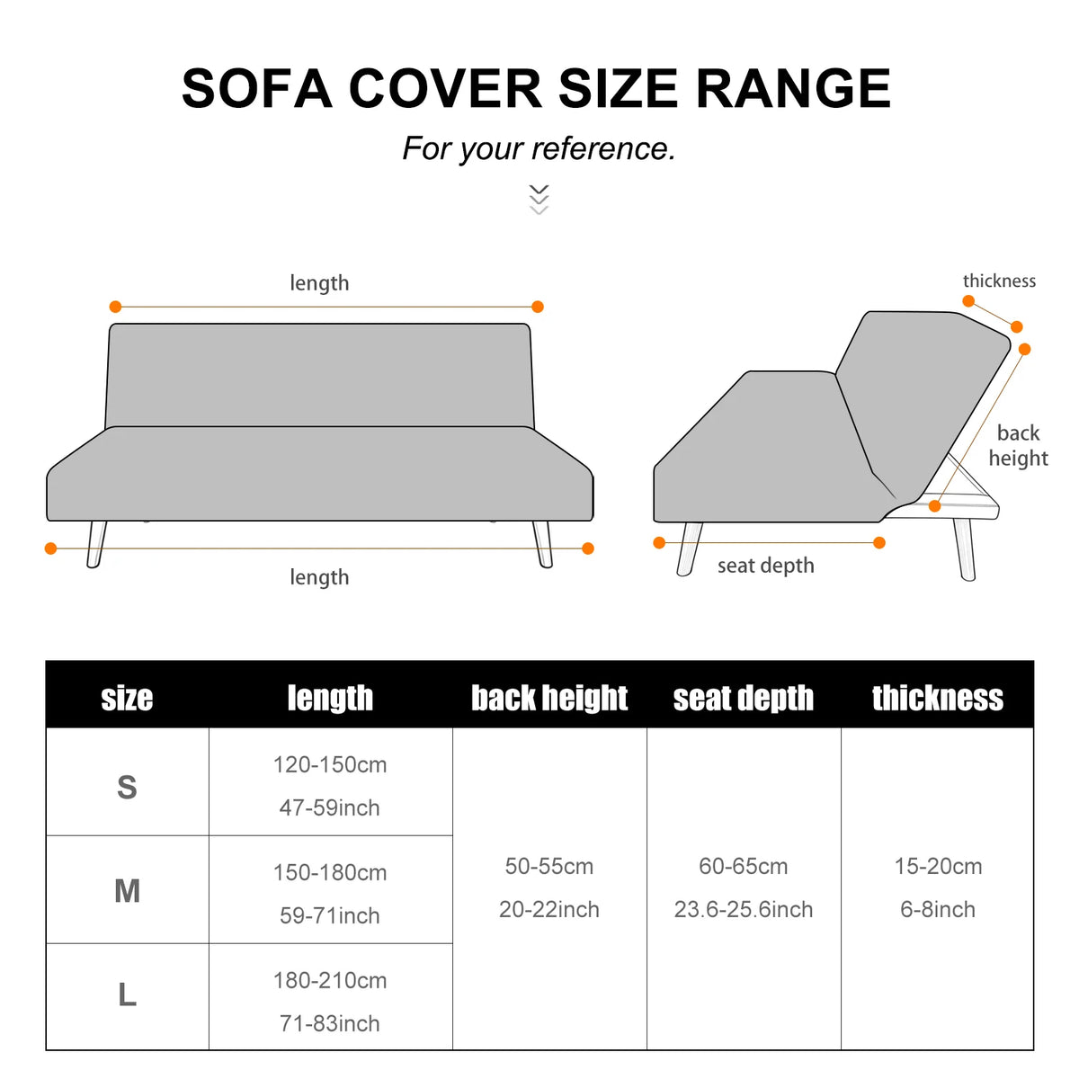 Armless Sofa Bed & Futon Slipcover with Skirt | All-Inclusive Folding Couch Protector