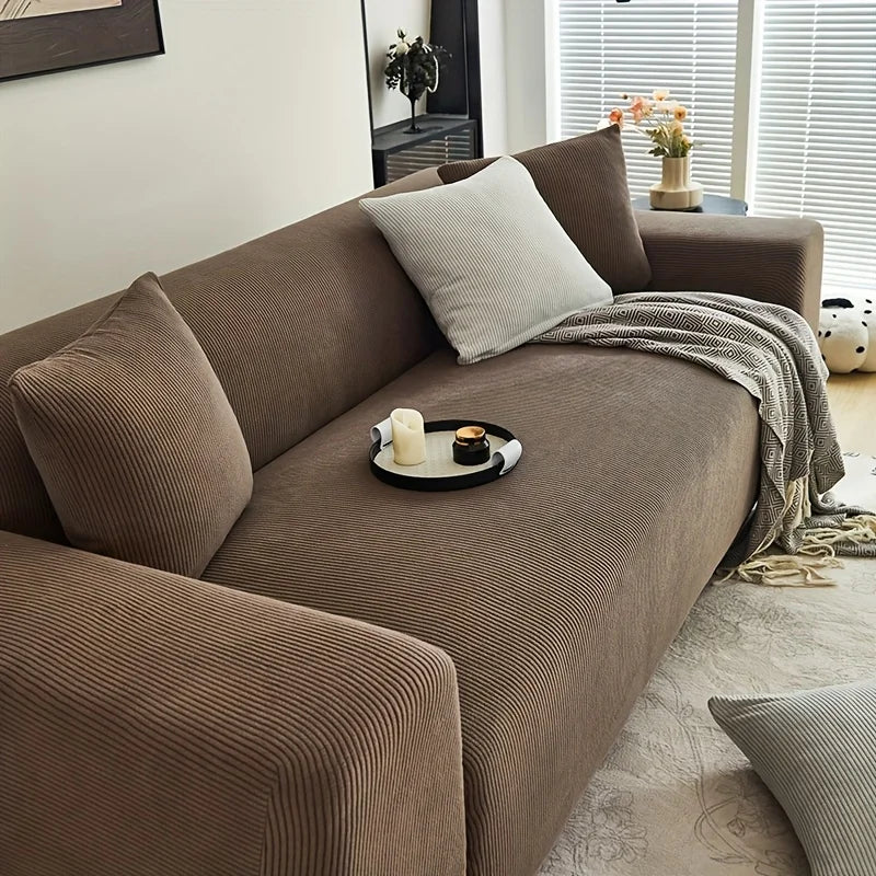 Modern Striped Spandex Sofa Slipcover | Non-Slip High-Elastic Couch Protector