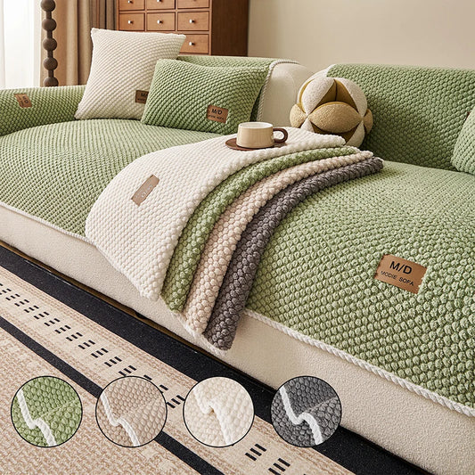 Warm Plush Pet-Friendly Sofa Cushion & Furniture Protector Mat