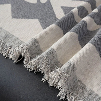 Bohemian Geometric Chenille Sofa Blanket | All-Season Furniture Throw Cover