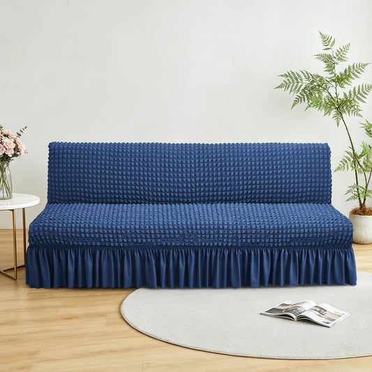 Armless Sofa Bed & Futon Slipcover with Skirt | All-Inclusive Folding Couch Protector