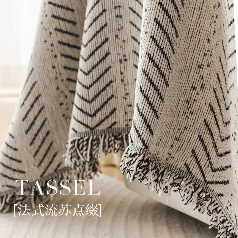 Herringbone Fishbone Anti-Cat Scratch Sofa Blanket | Heavyweight Furniture Protector