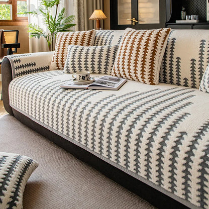 Winter High-End Plush Sofa Cushion | Non-Slip Luxury Thick Furniture Mat