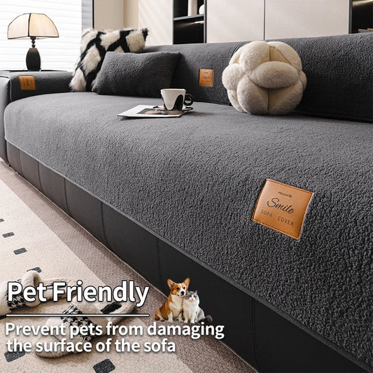 Lamb Velvet Non-Slip Living Room Sofa Pad | Washable Multifunctional Furniture Cover