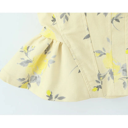 Chic Elegant Corset Top Backless Short Cami Tops New 2026 Summer Fashion Floral Printed Sexy