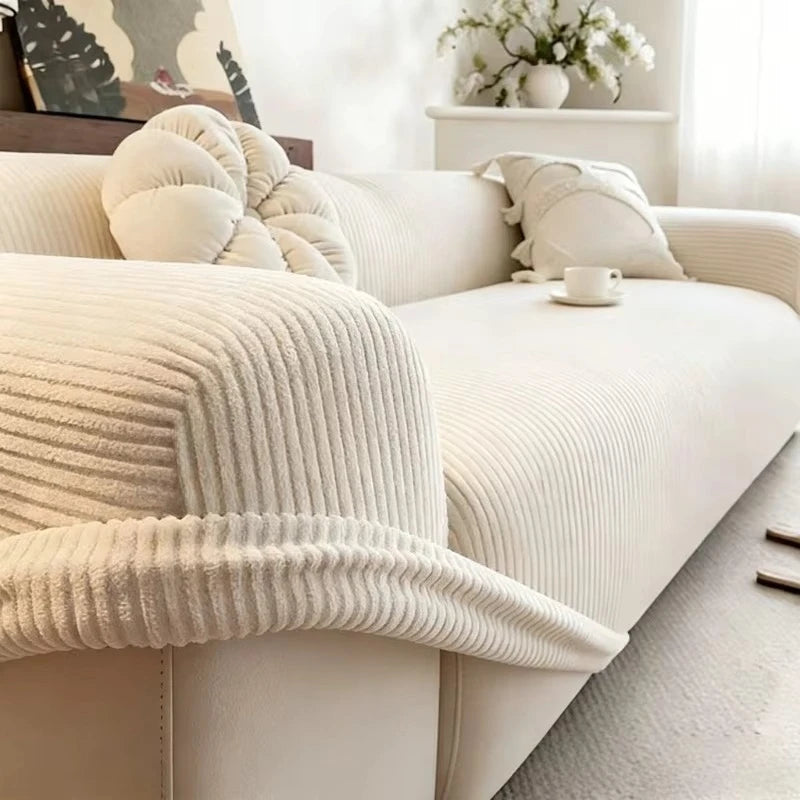 Ultra-Soft Corduroy Stretch Sofa Slipcover | Universal All-Inclusive Couch Protector