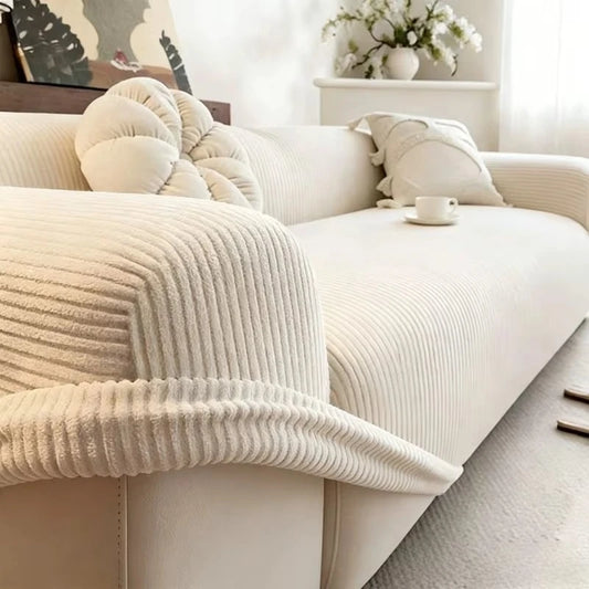 Ultra-Soft Corduroy Stretch Sofa Slipcover | Universal All-Inclusive Couch Protector