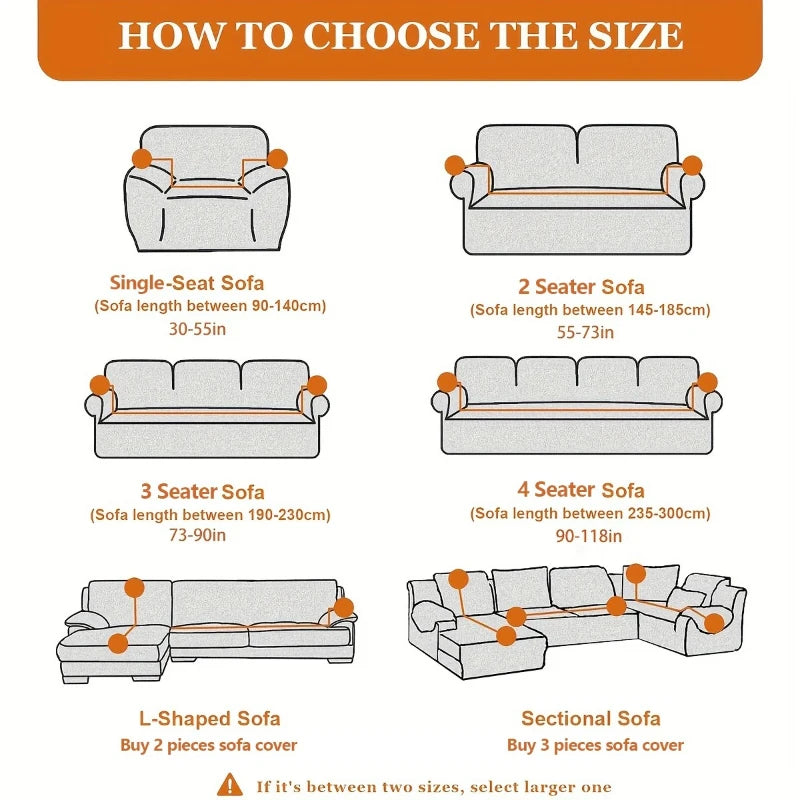 Polar Fleece Jacquard Sofa Slipcover | Non-Slip Textured Couch Protector