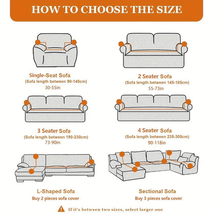 Polar Fleece Jacquard Sofa Slipcover | Non-Slip Textured Couch Protector