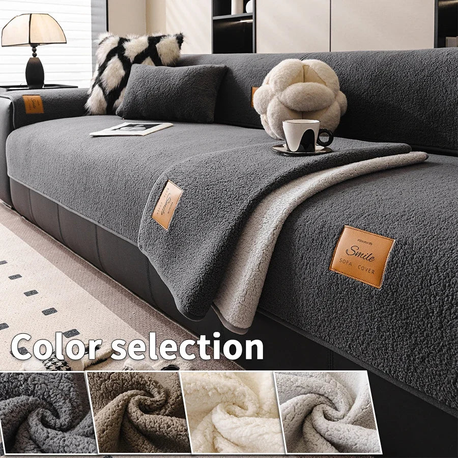 Lamb Velvet Non-Slip Living Room Sofa Pad | Washable Multifunctional Furniture Cover