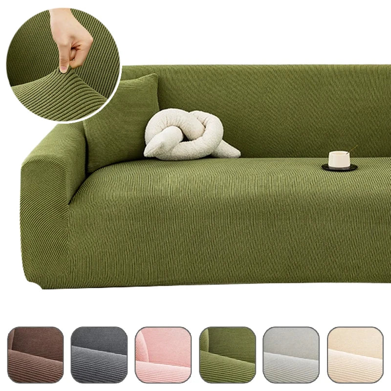 Polar Fleece Jacquard Sofa Slipcover | Non-Slip Textured Couch Protector