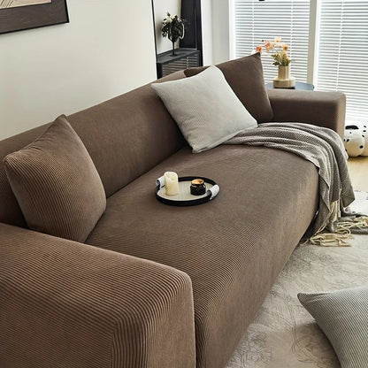 Modern Striped Spandex Sofa Slipcover | Non-Slip High-Elastic Couch Protector