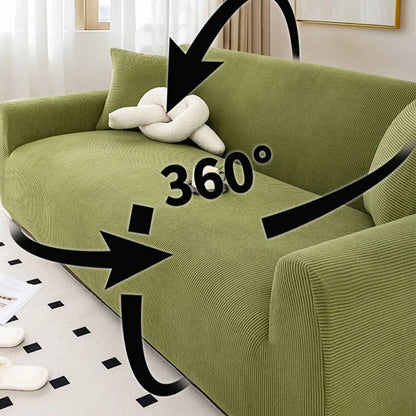 Polar Fleece Jacquard Sofa Slipcover | Non-Slip Textured Couch Protector