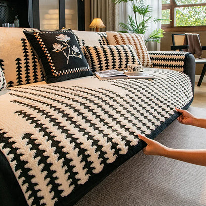Winter High-End Plush Sofa Cushion | Non-Slip Luxury Thick Furniture Mat