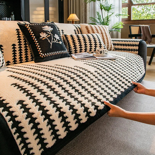 Winter High-End Plush Sofa Cushion | Non-Slip Luxury Thick Furniture Mat