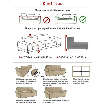 Polar Fleece Jacquard Sofa Slipcover | Non-Slip Textured Couch Protector