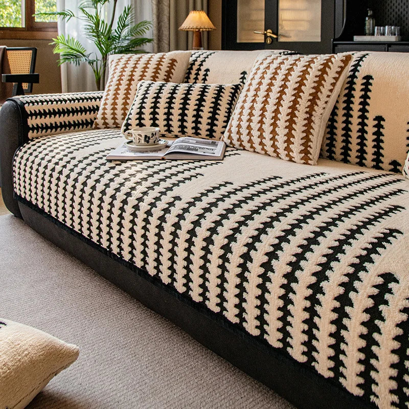 Winter High-End Plush Sofa Cushion | Non-Slip Luxury Thick Furniture Mat