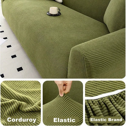 Polar Fleece Jacquard Sofa Slipcover | Non-Slip Textured Couch Protector