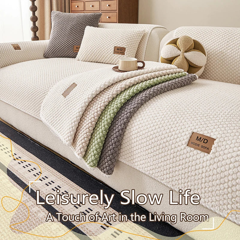 Warm Plush Pet-Friendly Sofa Cushion & Furniture Protector Mat